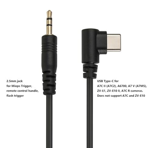 كابل تحرير مصراع USB من النوع C لكاميرا Sony A7C2، A6700، A7 V، ZV-E1، ZV-E10 II، A7C R، التحكم في مشغل الفلاش عن بعد 2.5 مم، التركيز، التصوير المستمر in Kuwait