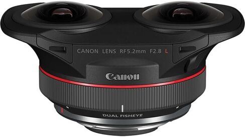 عدسة Canon RF 5.2mm f/2.8L Dual Fisheye 3D VR | عدسة VR مجسمة من السلسلة L مع بصريات مزدوجة وفتحة f/2.8 سريعة وتصميم حامل للترددات اللاسلكية | للمحتوى الغامر للواقع الافتراضي وثلاثي الأبعاد (5554C002) + بطاقة سعة 64 جيجابايت + حقيبة in Kuwait