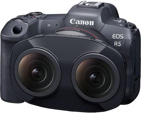 عدسة Canon RF 5.2mm f/2.8L Dual Fisheye 3D VR | عدسة VR مجسمة من السلسلة L مع بصريات مزدوجة وفتحة f/2.8 سريعة وتصميم حامل للترددات اللاسلكية | للمحتوى الغامر للواقع الافتراضي وثلاثي الأبعاد (5554C002) + بطاقة سعة 64 جيجابايت + حقيبة in Kuwait
