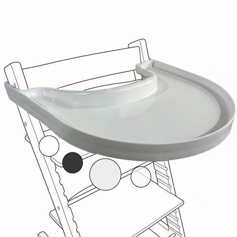 صينية الكرسي العالي لـ Stokke Tripp Trapp - باللون الأبيض - لا حاجة إلى مجموعة أطفال. سطح الشفط. أداة إضافية. خالية من مادة BPA. in Kuwait