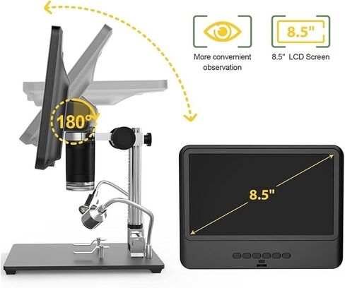 Microscope Electronics Microscope kit 8.5 Inch LCD Digital Microscopes for Adults 5X-1200X Coin Magnifier with Lights Microscopes in Saudi Arabia