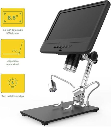 Microscope Electronics Microscope kit 8.5 Inch LCD Digital Microscopes for Adults 5X-1200X Coin Magnifier with Lights Microscopes in Saudi Arabia