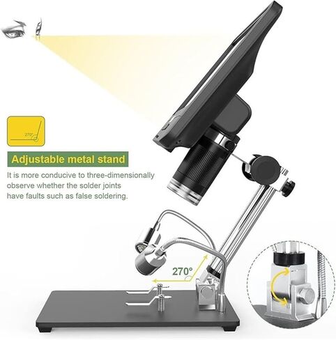 Microscope Electronics Microscope kit 8.5 Inch LCD Digital Microscopes for Adults 5X-1200X Coin Magnifier with Lights Microscopes in Saudi Arabia