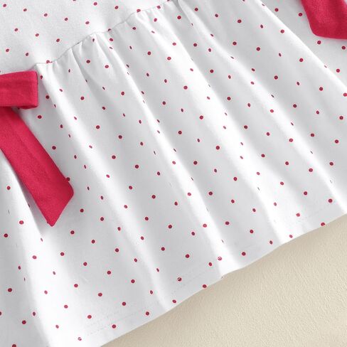 1-5Y Toddler Clothes Baby Girl Baseball Dress Sleeveless Collared Polka Dots Print Bows Dresses Summer Outfit in Saudi Arabia