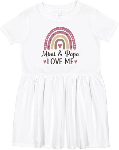 inktastic Mimi and Papa Love Me Rainbow Toddler Dress in Saudi Arabia