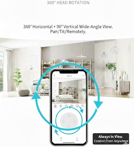 كاميرا مراقبة سلكية، مراقبة الطفل مع دوران/إمالة 360 درجة، صوت ثنائي الاتجاه، رؤية ليلية ملونة، كشف الذكاء الاصطناعي، تخزين SD/سحابي، كاميرا مراقبة منزلية واي فاي 2.4 جيجا/5 جيجا هرتز in Kuwait