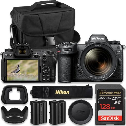 نيكون Z6 الثالث | نيكون الولايات المتحدة الأمريكية نموذج | كاميرا بدون مرآة مع عدسة NIKKOR Z مقاس 24-70 مم وبفتحة f/4 S + ذاكرة سعة 128 جيجابايت + بطارية إضافية + حقيبة حمل الكاميرا (حزمة مكونة من 16 قطعة) in Kuwait