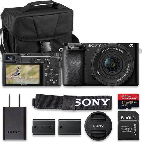 Sony Alpha A6100 Mirrorless Camera, Black (Value Bundle) in Kuwait