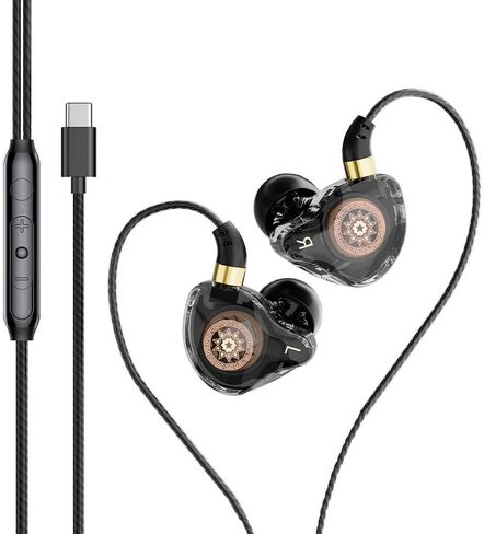 in Ear high Aesthetic Gaming Headphones with Crystal Clear Ultra-Low Frequency HiFi Headphones and high-Resolution Noise Cancelling in Ear Singer Headphones(Black) in Saudi Arabia