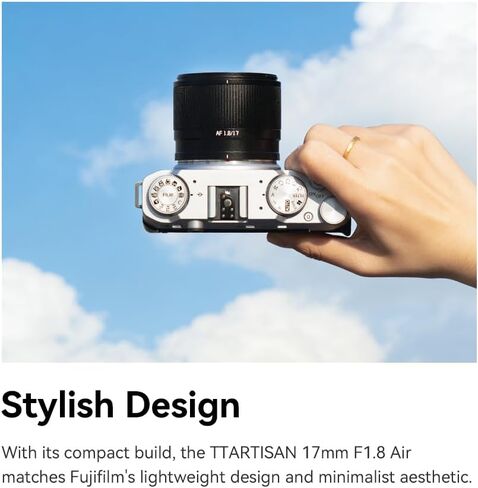عدسة كاميرا TTArtisan AF 17 مم F1.8 APS-C، عدسة أساسية للتركيز التلقائي لكاميرات Fujifilm X-Mount X-A1 X-A10 X-A2 X-A3 X-A5 X-A7 X-M1 X-M5 X-H1 X-H2 X-H2S X-T1 X-T10 X-T100 (Fujifilm X) in Kuwait