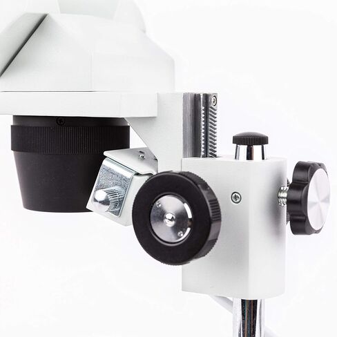 AmScope SE306R-P-E مجهر ستيريو رقمي مثبت للأمام، عدسات WF10x، تكبير 20X و40X، أهداف 2X و4X، إضاءة هالوجين علوية وسفلية، لوحة مسرح سوداء/بيضاء قابلة للعكس، حامل عمود، 120 فولت، يتضمن كاميرا 0.3 ميجابكسل وS in Kuwait