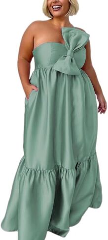 Taffeta Strapless Bow Prom Dress A-Line Ball Gown Maternity Dress Sleeveless Formal Evening Party Gown for Women in Saudi Arabia