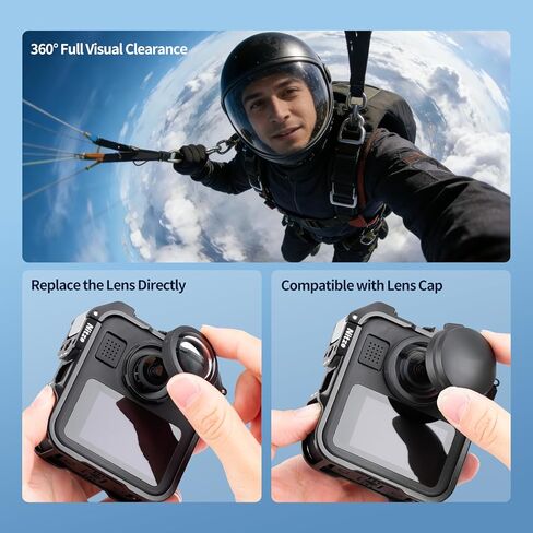 Nitze MAX2 Cage for GoPro MAX2 360 Action Camera, Aluminum Alloy Protective Cage with Built-in Cold Shoe and 1/4" Locating Hole - T-GP04A in Kuwait