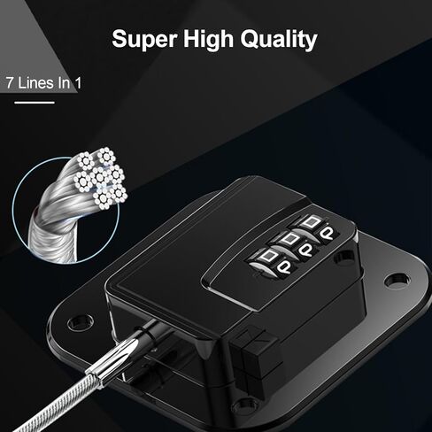 Heavy Duty Refrigerator Lock Cabinet Locks Child Safety Cabinet Locks Combination Fridge Lock for Cabinets Drawers Refrigerator (Black), 2.7X2.7IN in Saudi Arabia