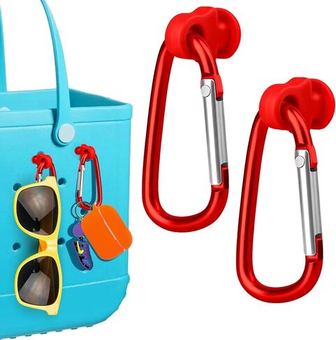 Mity rain Upgraded 2-in-1 Insert Hooks Accessories for Bogg Bag and Simply Southern Totes, Dual Carabiner Key Holder Charms - Space Save and Quick Key Finder for Large/Small Beach Bags (Black) in Kuwait