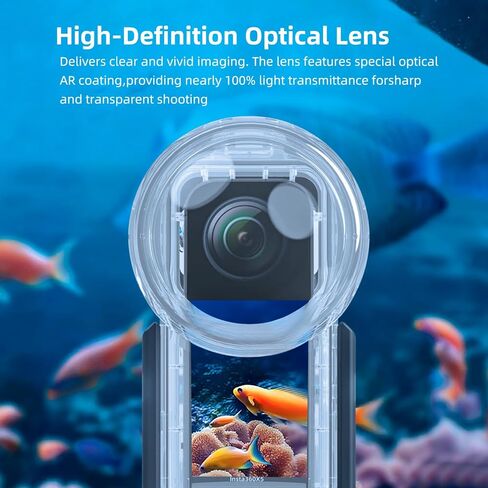 Waterproof Case Compatible with Insta 360 X5, 50 Meter Underwater Housing with PC Material, Panoramic Splicing, AR Coating, Protective Cloth Cover, Y-Shaped Base (YH-360 X5) in Saudi Arabia