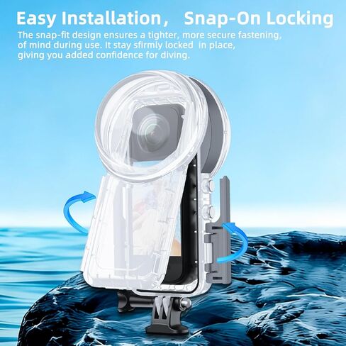 Waterproof Case Compatible with Insta 360 X5, 50 Meter Underwater Housing with PC Material, Panoramic Splicing, AR Coating, Protective Cloth Cover, Y-Shaped Base (YH-360 X5) in Saudi Arabia