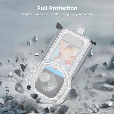 Waterproof Case Compatible with Insta 360 X5, 50 Meter Underwater Housing with PC Material, Panoramic Splicing, AR Coating, Protective Cloth Cover, Y-Shaped Base (YH-360 X5) in Saudi Arabia