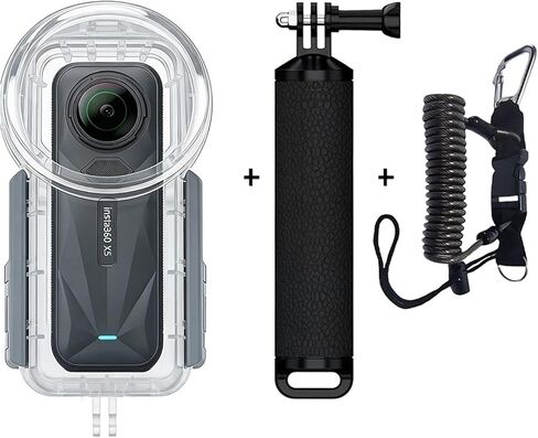 Waterproof Case Compatible with Insta 360 X5, 50 Meter Underwater Housing with PC Material, Panoramic Splicing, AR Coating, Protective Cloth Cover, Y-Shaped Base (YH-360 X5) in Saudi Arabia