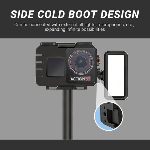 حافظة غوص من سبائك الألومنيوم OSMO Action 5 Pro، غطاء حماية مقاوم للماء تحت الماء بطول 263FT/80M لكاميرا DJI OSMO Action 5 PRO 4 3 مع ملحقات دعامة in Kuwait