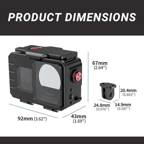 حافظة غوص من سبائك الألومنيوم OSMO Action 5 Pro، غطاء حماية مقاوم للماء تحت الماء بطول 263FT/80M لكاميرا DJI OSMO Action 5 PRO 4 3 مع ملحقات دعامة in Kuwait