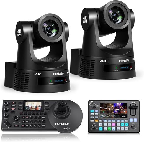 FoMaKo 4K 60fps NDI PTZ Camera, Supports NDI HX3 4K 60fps Output, 20x Optical Zoom, for ER Documentary Streams and Product Launch Events Live Streaming（K600NX2+KC602+KC608 Pro in Kuwait