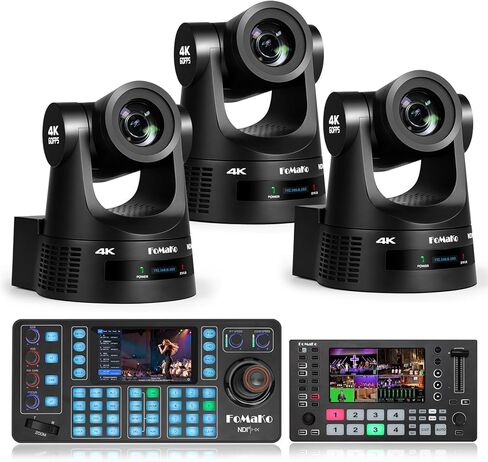 كاميرا FoMaKo 4K 60 إطارًا في الثانية NDI PTZ، تدعم إخراج NDI HX3 4K 60 إطارًا في الثانية، تكبير بصري 20x، لمسابقات عروض الرقص أو الموسيقى والبث المباشر على منصات الوسائط الاجتماعية (K600NX3+KC608N+M3) in Kuwait
