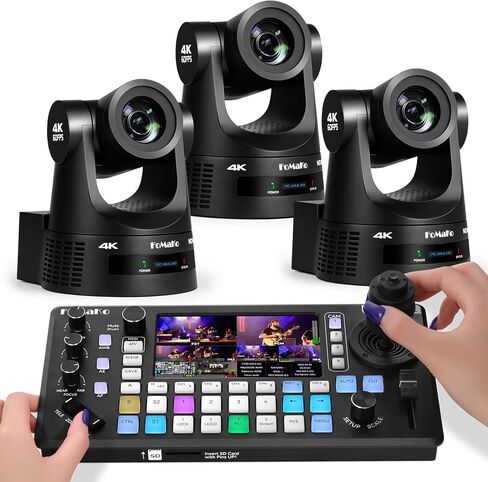كاميرا FoMaKo 4K 60 إطارًا في الثانية NDI PTZ، تدعم إخراج NDI HX3 4K 60 إطارًا في الثانية، تكبير بصري 20x، محول فيديو KC800 2 في واحد + وحدة تحكم PTZ، لجولات الدراسة والحدث المباشر أو المعسكرات الصيفية (K600NX3 + KC800) in Kuwait