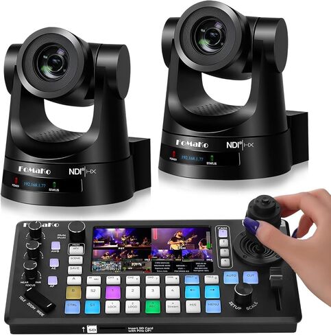 FoMaKo 4K 60fps NDI PTZ Camera, Supports NDI HX3 4K 60fps Output,KC800 2-in-One Video Switcher+PTZ Controller,for Large-Scale Events & Sports Live Streaming(K600NX2+KC800) in Kuwait