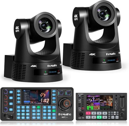 كاميرا FoMaKo 4K 60 إطارًا في الثانية NDI PTZ، تدعم إخراج NDI HX3 4K 60 إطارًا في الثانية، تكبير بصري 20x، للبث المباشر للتجارة الإلكترونية والبث المباشر للترويج للعلامة التجارية (K600NX2+KC608N+M3) in Kuwait