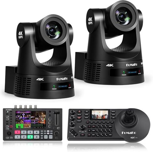 كاميرا FoMaKo 4K 60 إطارًا في الثانية NDI PTZ، تدعم إخراج NDI HX3 4K 60 إطارًا في الثانية، تكبير بصري 20x، وحدة تحكم الكاميرا NDI PTZ KC608 Pro للأحداث الرياضية البث المباشر مثل كرة القدم (K600NX2+M4+KC608 Pro) in Kuwait