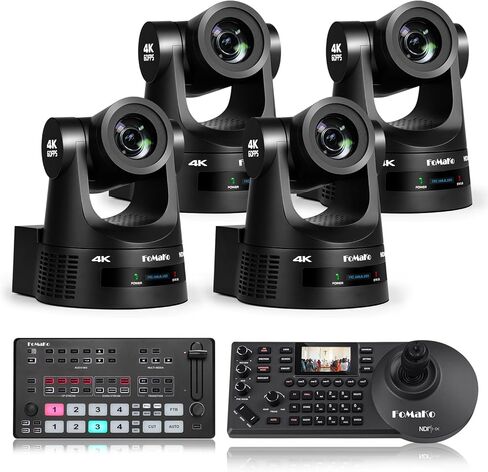 كاميرا FoMaKo 4K 60 إطارًا في الثانية NDI PTZ، تدعم إخراج NDI HX3 4K 60 إطارًا في الثانية، تكبير بصري 20x، لاستوديو مرساة الأخبار وحزمة البث المباشر للمسرح PTZ (K600NX4+M1+KC608 Pro) in Kuwait