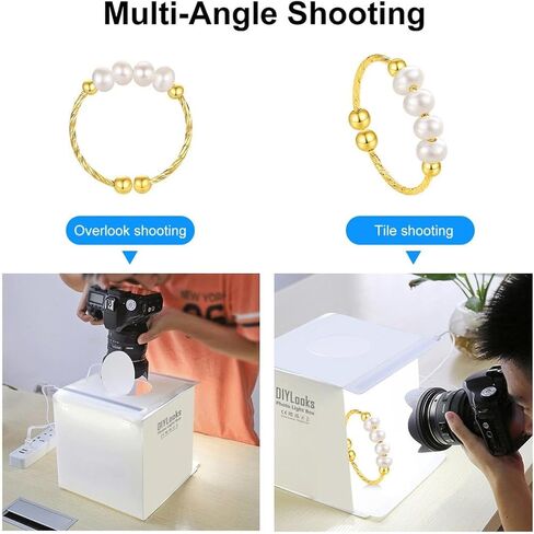 20 سنتيمتر تشمل 2 لوحات LED قابلة للطي المحمولة 1100LM ضوء صور الإضاءة استوديو اطلاق النار خيمة صندوق عدة مع 6 ألوان الخلفيات in Kuwait