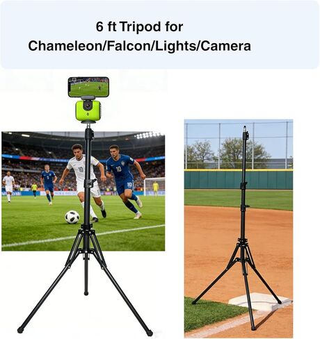 حامل ثلاثي Fotoleey بطول 6 أقدام لـ Xbotgo Falcon/Chameleon/Lights/Camera، لنظام التصوير الرياضي للتتبع التلقائي بالذكاء الاصطناعي، مطوي 50 سم، مع حقيبة حمل in Kuwait