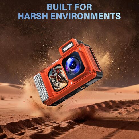 Maxmango V08 Pro 49FT Underwater Camera - 8K 90MP WiFi Waterproof Digital Camera with Touchscreen, Dustproof Shockproof Rugged Camera for Snorkeling, 64GB Point and Shoot Digital Digital Cam - Orange in Kuwait
