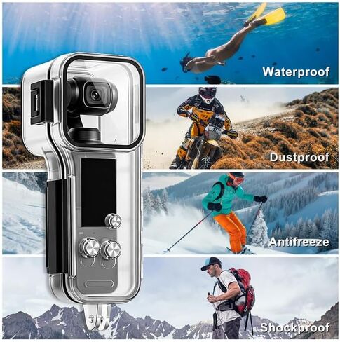 حافظة غوص Coyktonty OSMO Pocket 4، حافظة مقاومة للماء لكاميرا DJI Osmo Pocket 4، درع غوص 50 متر للتصوير تحت الماء، الغوص، السباحة، مقاوم للماء والغبار مع دعامة تثبيت المحول in Kuwait