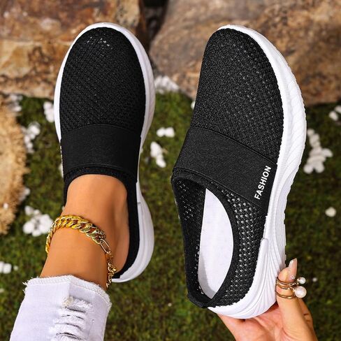 Women's Arch Support Mesh Mules,Lightweight Comfort Breathable Closed Toe Orthopedic Casual Walking Slide Clogs in Saudi Arabia