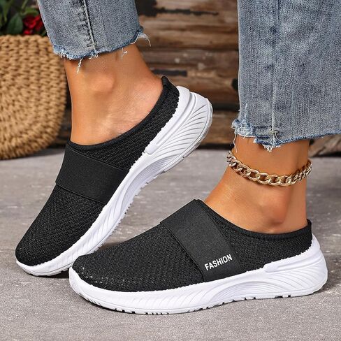 Women's Arch Support Mesh Mules,Lightweight Comfort Breathable Closed Toe Orthopedic Casual Walking Slide Clogs in Saudi Arabia