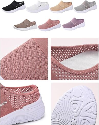 Women's Arch Support Mesh Mules,Lightweight Comfort Breathable Closed Toe Orthopedic Casual Walking Slide Clogs in Saudi Arabia