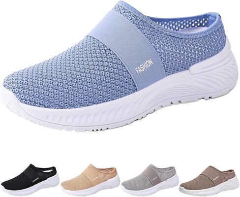 Women's Arch Support Mesh Mules,Lightweight Comfort Breathable Closed Toe Orthopedic Casual Walking Slide Clogs in Saudi Arabia