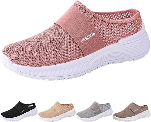 Women's Arch Support Mesh Mules,Lightweight Comfort Breathable Closed Toe Orthopedic Casual Walking Slide Clogs in Saudi Arabia