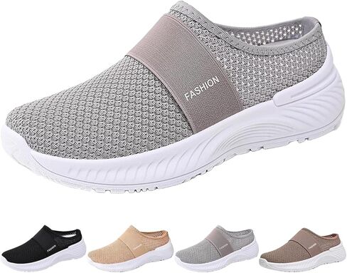 Women's Arch Support Mesh Mules,Lightweight Comfort Breathable Closed Toe Orthopedic Casual Walking Slide Clogs in Saudi Arabia