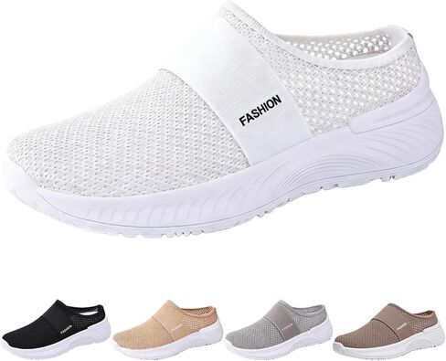 Women's Arch Support Mesh Mules,Lightweight Comfort Breathable Closed Toe Orthopedic Casual Walking Slide Clogs in Saudi Arabia