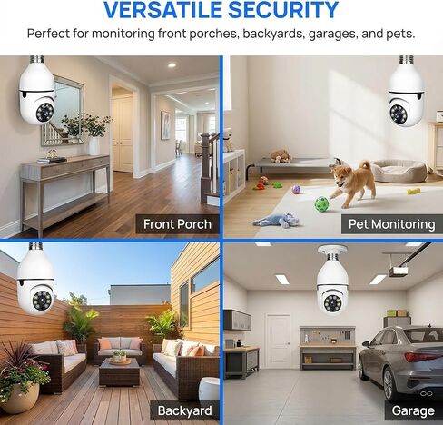2Pack WiFi 1080P HD Night Vision Camera for Remote Surveillance Indoor Security Camera for Baby Monitor Dog Camera W/2-Way Audio Siren Motion Detection Cloud & TF Card Storage White in Kuwait