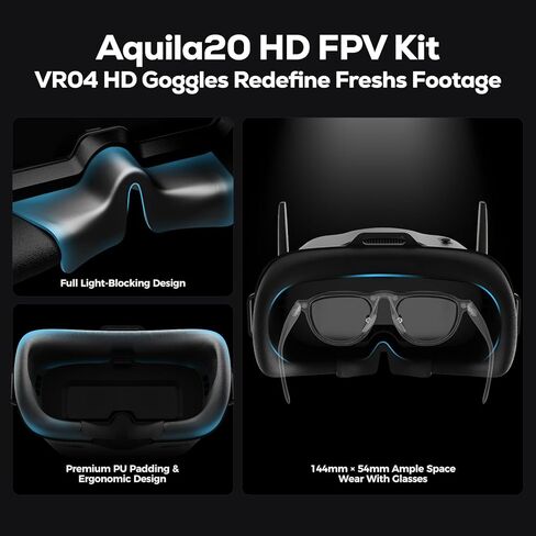مجموعة BETAFPV Aquila20 HD FPV مع كاميرا 1080 بكسل، تثبيت الارتفاع، وظيفة DVR، VTX رقمي P1 عالي الدقة مدمج، 3 أوضاع مدعومة، نظام الدفع 2S وحدة تحكم عن بعد بدون طيار كوادكوبتر للمبتدئين FPV in Kuwait
