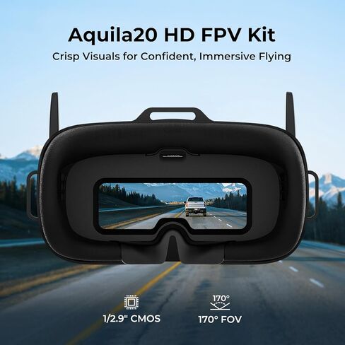 مجموعة BETAFPV Aquila20 HD FPV مع كاميرا 1080 بكسل، تثبيت الارتفاع، وظيفة DVR، VTX رقمي P1 عالي الدقة مدمج، 3 أوضاع مدعومة، نظام الدفع 2S وحدة تحكم عن بعد بدون طيار كوادكوبتر للمبتدئين FPV in Kuwait