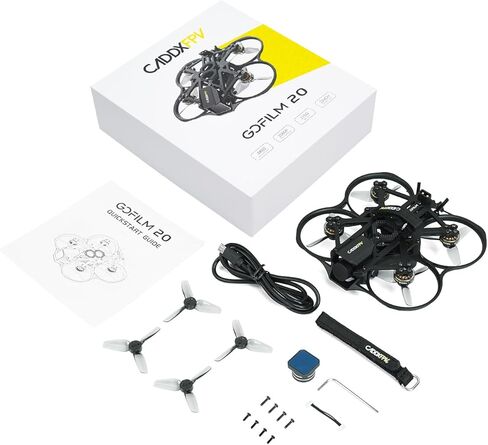 Caddxfpv Walksnail Gofilm 20 FPV Drone - 4K/60FPS Moolight Kit، تدعم الكاميرا لتسجيل 4K، طائرة بدون طيار صغيرة 160 درجة FOV مع كاميرا، طائرة سباق بدون طيار خفيفة الوزن 115 جرام، زمن استجابة منخفض 22 مللي ثانية، مستقبل ELRS، للطيران الداخلي والخارجي FPV in Kuwait