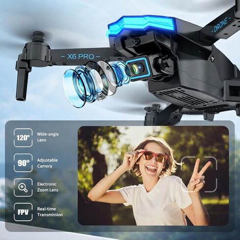 Drone with Camera 1080P with Brushless Motor Mini Drone for Beginner, Long Fly Time, One Key Start, Headless Mode, 2 Batteries, RC Quadcopter Helicopter Toy Gifts for Teen Boys and Girls in Kuwait