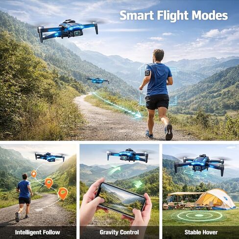 Drone with Camera 1080P with Brushless Motor Mini Drone for Beginner, Long Fly Time, One Key Start, Headless Mode, 2 Batteries, RC Quadcopter Helicopter Toy Gifts for Teen Boys and Girls in Kuwait