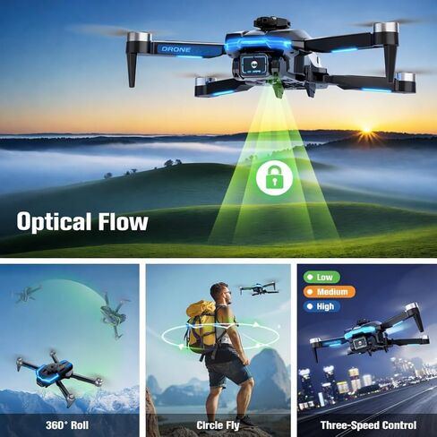 Drone with Camera 1080P with Brushless Motor Mini Drone for Beginner, Long Fly Time, One Key Start, Headless Mode, 2 Batteries, RC Quadcopter Helicopter Toy Gifts for Teen Boys and Girls in Kuwait